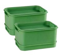 DAGLLGEW Plateau de Germination, Paquet de 2 Plateaux Germination graines empilables pour kit Culture Micro-Verts qualité Alimentaire sans Sol pour Le Jardin d'herbes et salades d'intér