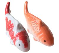 DAGLLGEW Poisson, 2 pièces décor de Poisson Koi en céramique, décor d'aquarium Flottant réaliste de 3, 9x1, 4x1, 6 Pouces pour Fontaine d'étang Jardin féerique Peu Flottant