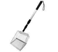 DAGLLGEW Ramasse-crottes de Poulet, Pelle à litière en métal Amovible avec Long Manche réglable, Pelle à déchets en Acier Inoxydable utilisée pour Les Accessoires de poulailler crottes lit