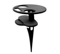 DAGLLGEW Table à vin d'extérieur Table de Pique-Nique portative Pliante Support à Verres vin Double Couche pour Jardin Voyage Pique-Nique Pliable en Bois Bureau Rond Pliable