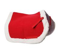 DAGLLGEW Tapis de Selle à cru pour Chevaux, Tapis de Selle Ergonomique Rouge Noël antidérapant, Centre Extra épais pour Un Soutien Maximal, à cru, Western