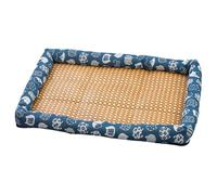 DAGLLGEW Tapis rafraîchissant pour Chat, 40 x 30 cm, Lavable, en rotin Naturel, Respirant, avec Oreiller, idéal pour l'été
