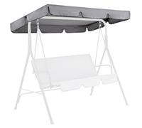 DAGLLGEW Toile De Rechange pour Balancelle Balancelle Jardin Exterieur ImperméAble Protection UV Auvent De BalançOire ExtéRieur en Tissu Oxford Remplacement D'Auvent De BalançOire De Porche Gris