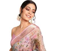 DAGLOR Sari en organza Zari imprimé floral - 29126780, Vert, taille unique