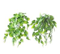 DAGORD 2 Pièces Plante Artificielle avec Pot 40cm 42cm Fausse Plante Suspendue en Pot Plante Artificielle Tombante Extérieure Intérieure Decoration pour Cuisine Jardin Bureau Couloir