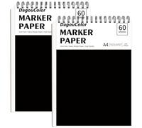 DagouColor Papier Marqueurs D'alcool, A4, 2 Pack, 60 Feuilles(120 Pages) Coussinet Dessin L'épreuve Anti - fuite, Double-côté sans Acide Spirale Livre de Croquis Artistes Enfants Adultes