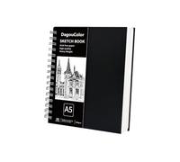 DagouColor Spiral Carnet Croquis, 60 Feuilles(120 Pages), A5 Papier de Dessin D'art sans Acide, 200GSM Supérieure Carnet de Dessin Pour Les Artistes Débutants Adultes, Peinture, Médias Mixtes