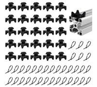 Dagran 30 PCS Support de Câble Rainure Clips Cable Electrique Bornes à Rainure, Serre Cable Passe pour Profilé Aluminium 40x40 mm, Colson Noir Riselant avec Fixation, Kabelhalter Aluprofil
