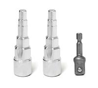 Dagran Lot de 2 Clé Étagée Radiateur Universelle 1/2" à 5 Étages e Montage Etagée à Cliquet avec Douille Carrée pour Sanitaire Chauffage et le Retrait de Vannes de Radiateur de Plusieurs Tailles