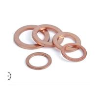 DAGROD DHAEY 20-50pcs M3 M4 M5 M6 M7 M8 M10 épaisseur 0.1mm 0.2mm 0.3mm 0.5mm rondelle en cuivre Mince cale Anneau Plat Joints d'étanchéité rondelles Simples Gasket(M6x9 20PCS,Thickness 0.3mm)