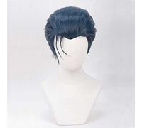 Dagua Perruque Cosplay Anime,Fate Grand Order Sherlock Holmes Perruque,Short Blue Perruque,avec Filet de Cheveux Gratuit,pour Fête Carnaval Halloween Perruques