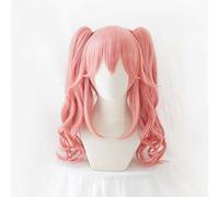 Dagua Perruque Cosplay Anime,Fate Grand Order Tamamo no Mae Perruque,Double Ponytail Pink Perruque,avec Filet de Cheveux Gratuit,pour Fête Carnaval Halloween Perruques(Size:Style 1)