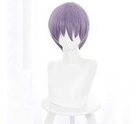 Dagua Perruque Cosplay Anime,Fly Me to The Moon Yuzaki NASA Perruque,Gray Purple Short Perruque,avec Filet de Cheveux Gratuit,pour Fête Carnaval Halloween Perruques