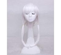 Dagua Perruque Cosplay Anime,High School DXD Koneko Toujou Perruque,Long White Bob Perruque,avec Filet de Cheveux Gratuit,pour Fête Carnaval Halloween Perruques