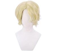 Dagua Perruque Cosplay Anime,Hōsekisho Richard-shi no Nazo Kantei Ranasinghe de Vulpian Perruque,Blonde Short Perruque,avec Filet de Cheveux Gratuit,pour Fête Carnaval Halloween Perruques