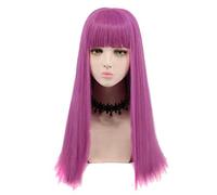 Dagua Perruque Cosplay Anime,Mal Perruque,Purple Long Perruque,avec Filet de Cheveux Gratuit,pour Fête Carnaval Halloween Perruques(Color:Style 1)