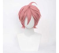 Dagua Perruque Cosplay Anime,Paradox Live REO Maruyama Perruque,Smoke Pink Short Perruque,avec Filet de Cheveux Gratuit,pour Fête Carnaval Halloween Perruques