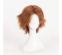 Dagua Perruque Cosplay Anime,Persona 4 Yosuke Hanamura Perruque,Brown Short Perruque,avec Filet de Cheveux Gratuit,pour Fête Carnaval Halloween Perruques