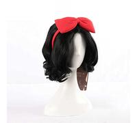 Dagua Perruque Cosplay Anime,Snow White Perruque,Black Short Curly Perruque,avec Filet de Cheveux Gratuit,pour Fête Carnaval Halloween Perruques