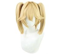 Dagua Perruque Cosplay Anime，World's Finest Assassin Tarte Perruque，Double Ponytail Blonde Short Perruque，avec Filet de Cheveux Gratuit，pour Fête Carnaval Halloween Perruques
