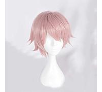 Dagua Perruque Cosplay Anime,Yukinari Shimotsuki Perruque,Short Pink Perruque,avec Filet de Cheveux Gratuit,pour Fête Carnaval Halloween Perruques