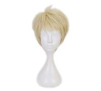 Dagua Perruque Cosplay,Perruque de Cosplay Haikyuu!! Tsukishima Kei,Short Light Blonde Perruque,avec Filet de Cheveux Gratuit,Halloween Costume Cosplay,pour Fête Carnaval Noël