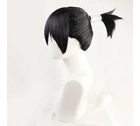Dagua Perruque Cosplay,Perruque de Cosplay Jujutsu Kaisen Kokichi Muta Ultimate Mechamaru,Short Black Perruque,avec Filet de Cheveux Gratuit,Halloween Costume Cosplay,pour Fête Carnaval Noël