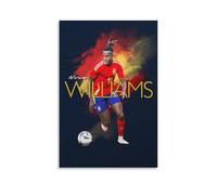 DAGUYS Impression sur toile de Nico Williams de l'Euro 2024 Champions de Nico Williams - Décoration murale moderne - 20 x 30 cm