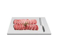 DAHAD Planche à découper en acier inoxydable 50 x 50 cm avec bord d'arrêt, planche à pétrir, protection contre la rouille, résistance à la corrosion, planche à découper de cuisine pour pétrir, couper