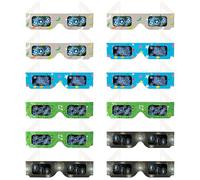 DAHAKII Lunettes de Diffraction 3D en Carton pour Adulte Lune/Symbole Musique/Etoile/Spirale Lumière, Fête, Raves, Festivals de Musique, Spectacles de Lumière, Feux d'artifice