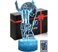 DAHEYMA Foot Veilleuse Enfant, Lampe d'ambiance football,3D LED Football Lampe De Chevet Enfant, 16 couleurs,Décoration argentin No.10,Cadeau de célébration de but avec télécommande dimmable