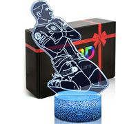 DAHEYMA Lampe d'ambiance football,Illusion 3D LED,Veilleuse football Décoration,Joueur France No.7,16 couleurs avec télécommande,dimmable