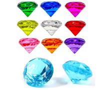 DAHI 10 Pièces 40 mm Diamant Multicolore Acrylique Cristaux, Gros Faux Diamant Décoration, Gemme Acrylique