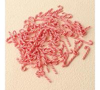 DAHI 100pcs Mini Décoration de Noël Sucre d'orge - Sapin de Noël DIY - Sujet Miniature - Canne à Sucre Suspendre - pour Arbre de Noel, Fête à Thème Noel, Petits Décoration de Maison DIY (A-Rouge)