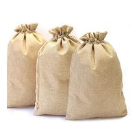 DAHI 12 Pièces Sacs Cadeau Noel Tissu Pochon Jute 20x30cm, Pochette Cadeau Noel Grand Format avec Cordon, Sachet Emballage Tissu, Sac Reutilisable pour Cadeaux, Marriage, Fête, Noël (Brun Clair)