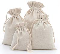 DAHI 12pcs Petits Sacs en Tissu Sachet Coton 20x30cm Sac Toile de Jute Pochette Tissu Cordon Sac en tissu Bijoux Sacs Cadeaux Sachet de Thé Reutilisable