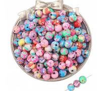 DAHI 150 Pièces Perles en Argile Polymère Fleurs Rondes Colorées à Enfiler - Couleurs Mélangées pour Collier Adultes Enfant (10 x 10 mm)