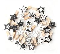 DAHI 2 Sets Chiffres en Bois pour calendrier de l'Avent - Numéro 1 à 24 - Chiffre calendrier de l'Avent Bois - Bricolage de Noël (blanc noir-C)
