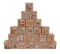DAHI 24PCS Boîtes Calendrier de l'Avent Vide à Remplir - Calendrier de l'Avent 2025 - Boîtes Cadeaux de Noël DIY - Sacs de Papier Kraft