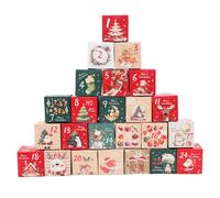 DAHI 24PCS Boîtes Calendrier de l'Avent Vide à Remplir - Calendrier de l'Avent 2025 - Boîtes Cadeaux de Noël DIY - Sacs de Papier Kraft