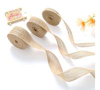 DAHI 30 m Rouleau de Ruban Toile Jute Naturel Dentelle, Mariage, Noël (A)