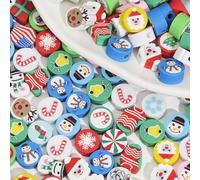 DAHI 300 PCS Perles de Noël pour Bracelet Bricolage - 10mm Perle Noel en Argile Polymère - Céramique Souple - pour Bracelet, Collier, Boucle d'Oreille (A)