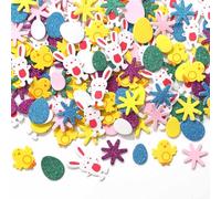 DAHI 300 Pièces Autocollants de Pâques pour Enfants - Gommettes Paques en Mousse - à Paillettes - pour Décoration de la Maison, Loisirs Créatifs, Fête, Activité Paques