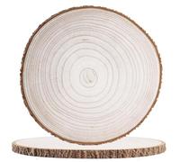 DAHI 35~39CM Grand Rondin de Bois de Paulownia, Disque Rond Bois Deco Naturel, pour le Bricolage, Peinture, Décoration de Table (35-39cm/2pcs)