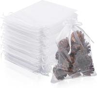 DAHI 50 Pièces Grand Sachet Organza 20 x 30 cm Blanc, Sacs Cadeau en Organza, Pochette Bijoux, pour Cadeaux, Marriage, Anniversaire, Fête, Noël