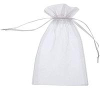 DAHI 50 Pièces Sachet en Organza 15 x 20 cm, Pochette Organza Blanc, Sacs Cadeau organza, Sachet Bijoux, pour Mariage, Festivals, Fête, Cadeaux, Noël