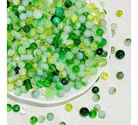 DAHI 550 Pièces Perles en Verre Vert pour Bracelet, Perles Rondes en Verre Mélange, Kit pour la Fabrication de Bracelets, Colliers, Bijoux