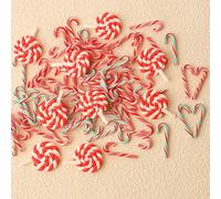 DAHI 80pcs Mini Décoration de Noël Sucre d'orge - Bonbons Sapin de Noël DIY - Sujet Miniature - Canne à Sucre Suspendre - Petits Décoration de Maison DIY (D-Couleur)