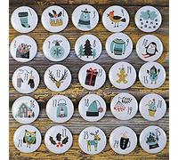 DAHI Calendrier de l'Avent avec chiffres numérotés de 1 à 24 pour calendrier de Noël DIY pour sacs de jute, épingles