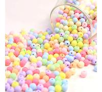 DAHI - Lot d’environ 770 perles à enfiler - En acrylique - Multicolores - Perles rondes pour la fabrication des bracelets et bijoux (perles multicolores et mates, 8 mm)